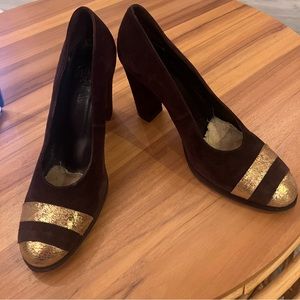 Tory Burch brown suede heels
